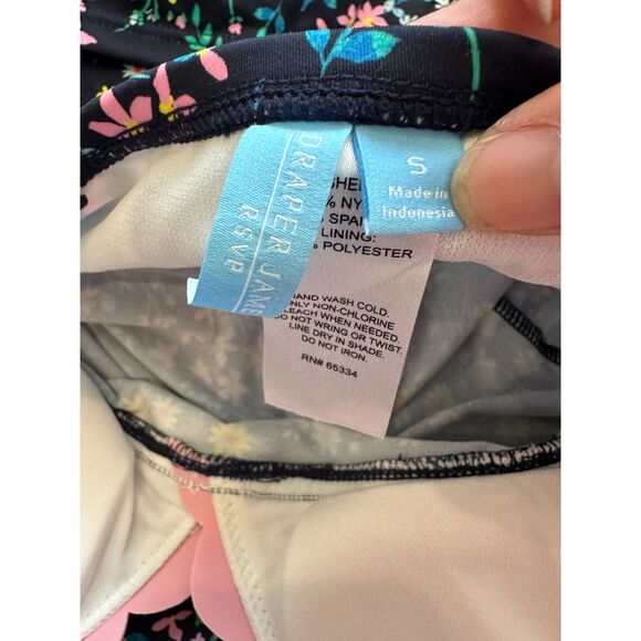 NWOT Draper James Ditsy Garden V-Neck Scallop Tankini Navy Floral Size Small - Picture 3 of 8